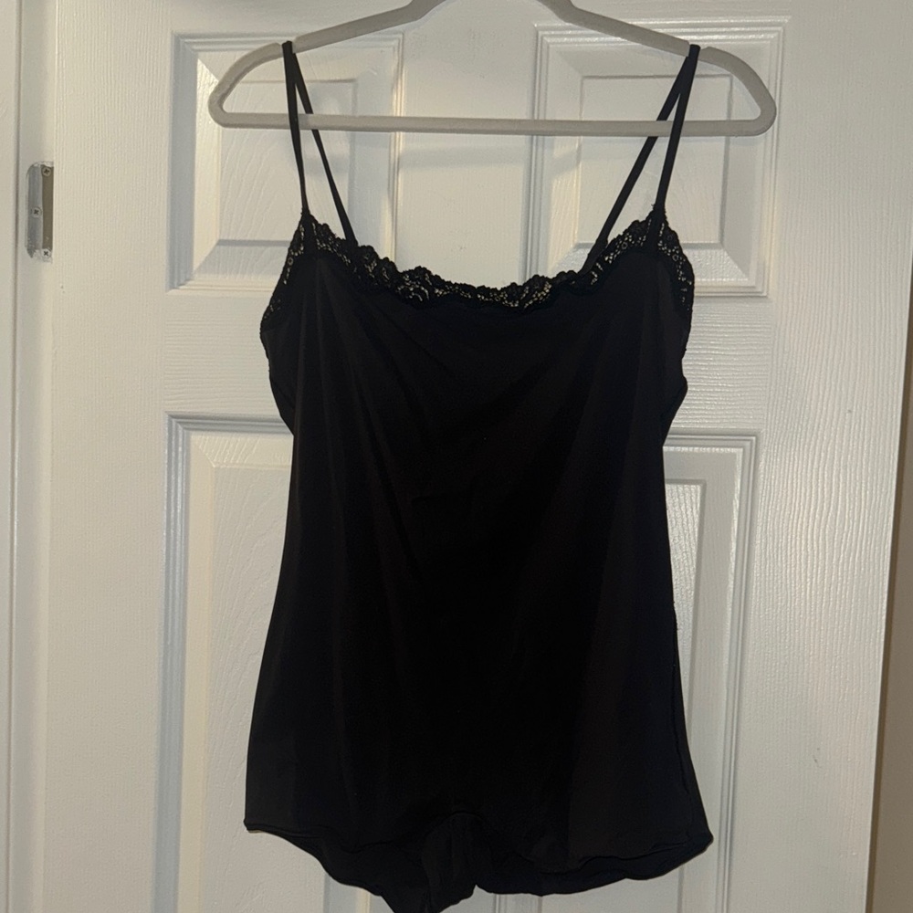 Skims Black Lace Trim Cami bodysuit